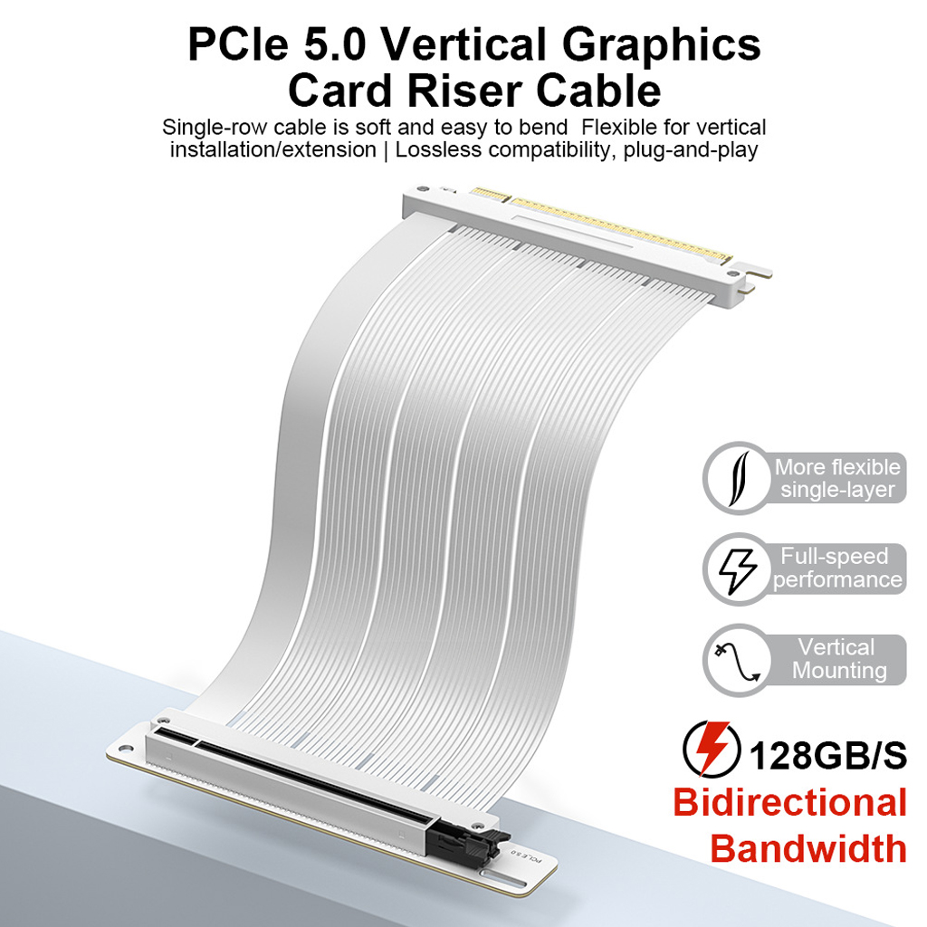 Pcie 5.0 Gpu Riser Cable - PCI‑E 5.0 X16 GPU-Riser-Kabel 128GB/s 6-Schicht-Gold-Immersion-PCB