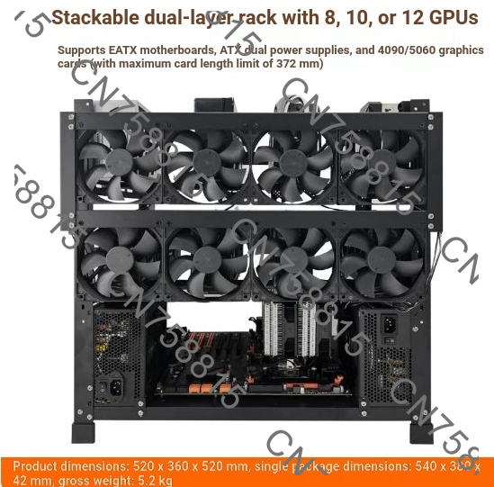 Dual-Power-Multi-AI-Mining-Rig – Gpu Mining Rig Frame 8 Gpu Bewertung und Preis